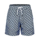 Dunkelblaue Badeshorts mit Muster Frontansicht Andrew&Cole