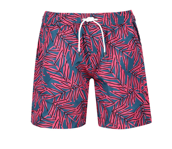 Badeshorts mit Palmenmuster Frontansicht Andrew&Cole