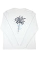 Weißes Langarmshirt mit Palmenprint Rückenansicht Andrew&Cole