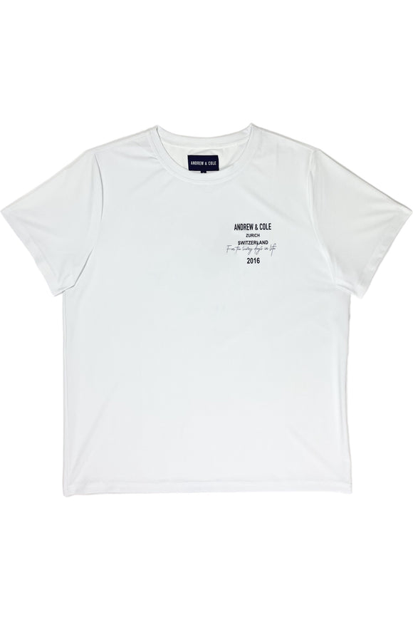 Weißes T-shirt mit Print Andrew&Cole